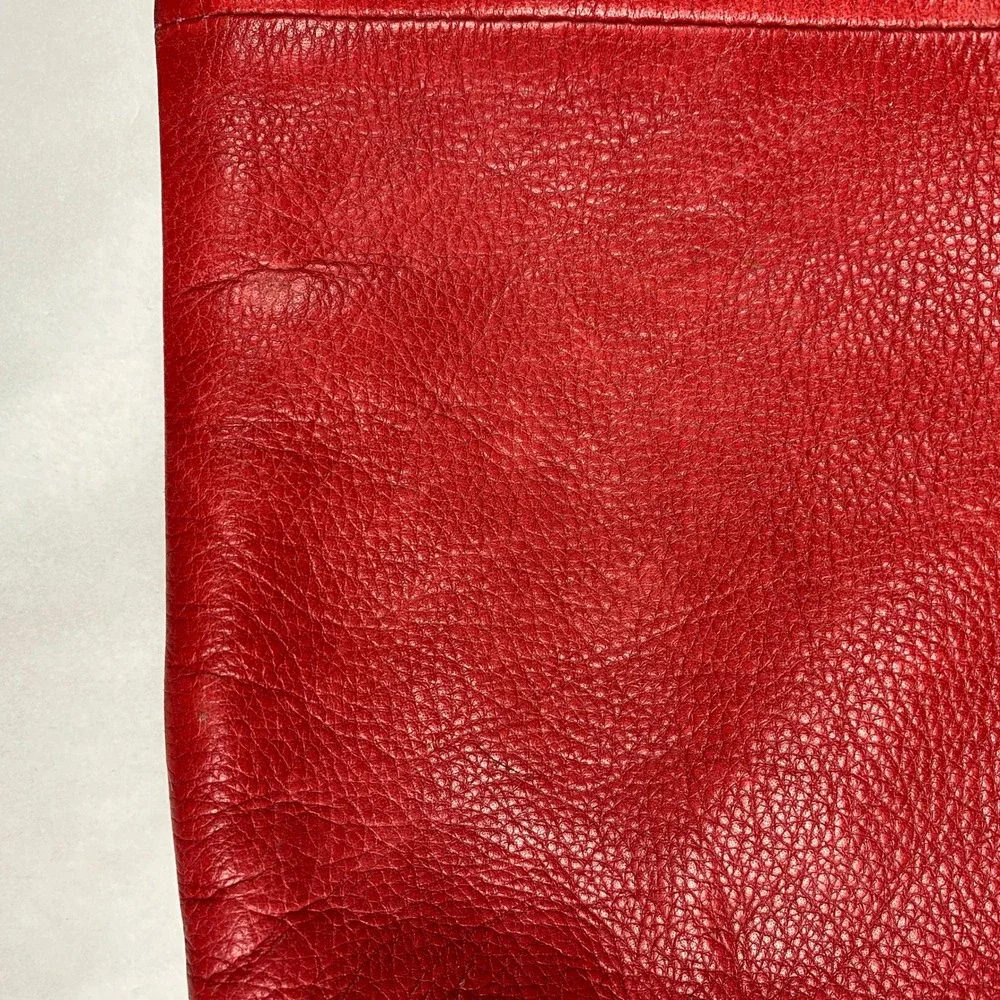 J.Jill Leather Purse Red Crossbody Hobo Bag - Flawed